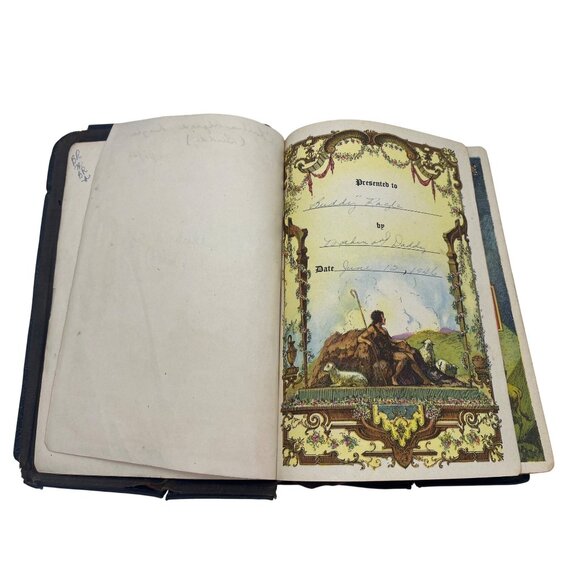 1945 Bible for Young Folks Illustrated KJV Leather Bound Book - Picture 5 of 10